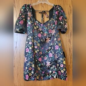 Floral Puff Sleeve Mini Dress